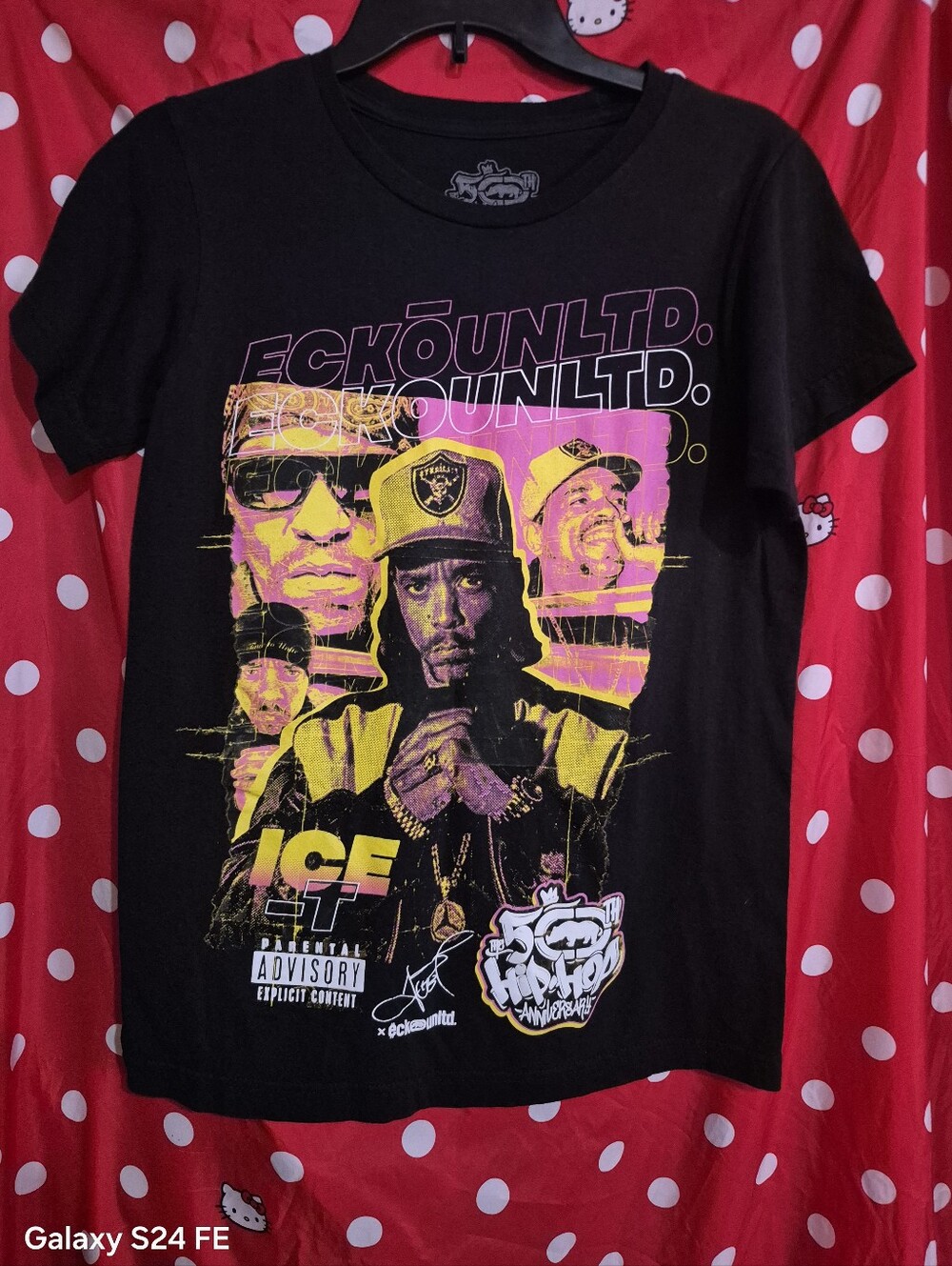 Y2K Ecko Unltd. Black Graphic Tee with Yellow and Pink Print